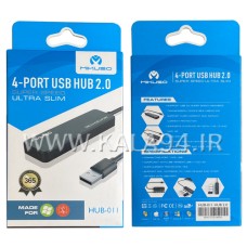 هاب MIKUSO HUB-011 / دارای 4 پورت USB 2.0 پشتبانی 480MB / کابل 1.5 سانتی بسیار ضخیم و فوق العاده مقاوم / تک پک جعبه ای